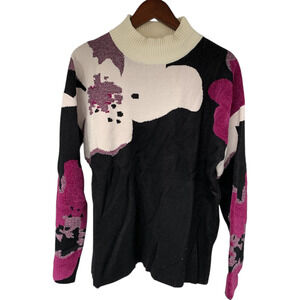 Wynnecollection Women's Softknit & Chenille Sweater Purple - Regular